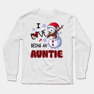 Chirstmas Snowman I Love Being An Auntie Long Sleeve T-Shirt